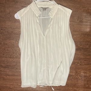 H&M Ruffle White/Cream Top